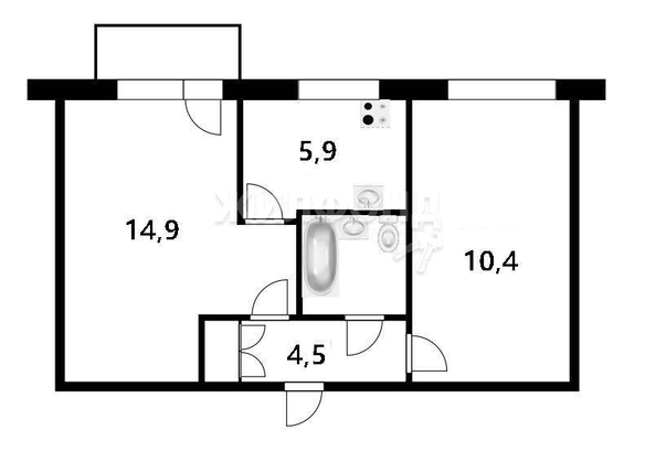 
   Продам 2-комнатную, 44 м², Громова ул, 3

. Фото 7.