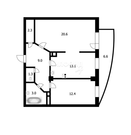 
   Продам 2-комнатную, 62.6 м², Галущака ул, 15

. Фото 14.