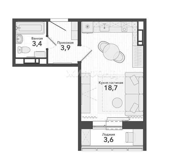 
   Продам студию, 29.6 м², Околица мкр, 6

. Фото 13.