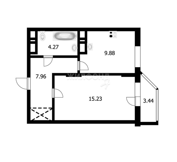 
   Продам 1-комнатную, 38.3 м², Фрунзе ул, 20

. Фото 1.