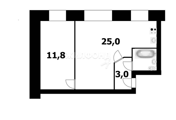 
   Продам 2-комнатную, 41.7 м², Кузьмы Минина ул, 13

. Фото 6.