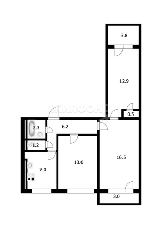 
   Продам 3-комнатную, 59.2 м², Кропоткина ул, 130

. Фото 22.