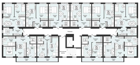 
   Продам 1-комнатную, 42.28 м², Одоевский, дом 4

. Фото 1.