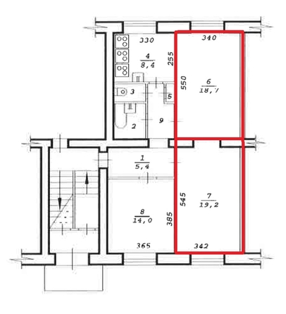 
   Продам 2-комнатную, 74 м², Геодезическая ул, 17

. Фото 5.