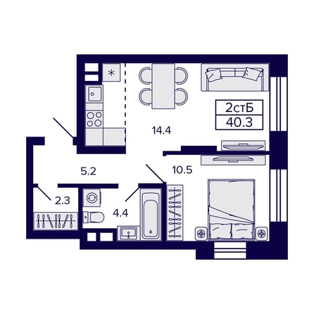 
   Продам 2-комнатную, 40.3 м², Citatum (Цитатум)

. Фото 1.