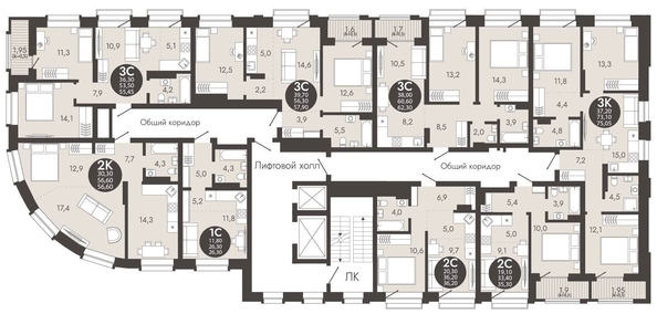 
   Продам 3-комнатную, 55.45 м², Флагман Холл

. Фото 1.