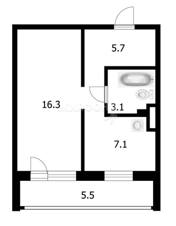 
   Продам 1-комнатную, 32.2 м², Палласа ул, 33

. Фото 1.