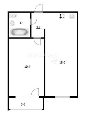 
   Продам 2-комнатную, 39.2 м², Герцена ул, 11/1

. Фото 19.