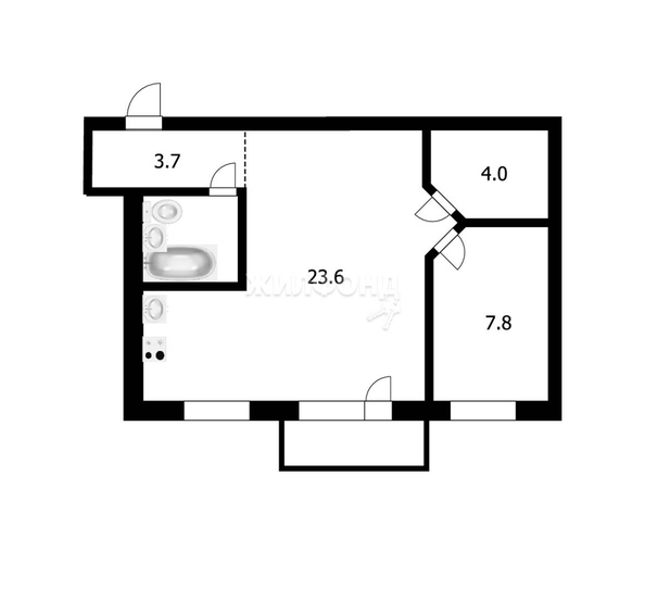 
   Продам 2-комнатную, 41.9 м², Блюхера ул, 6

. Фото 13.