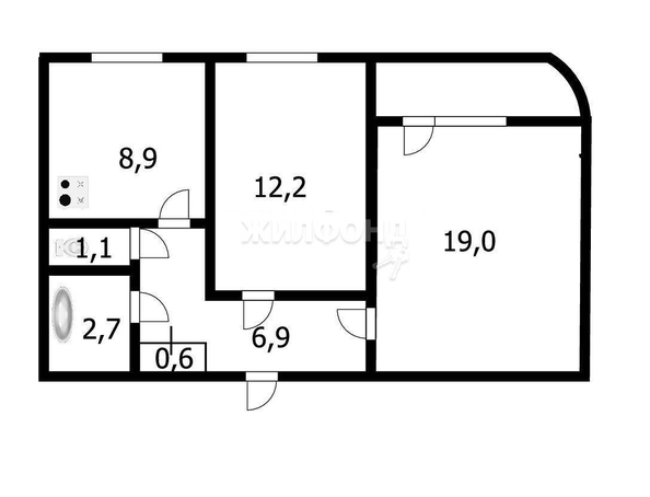 
   Продам 2-комнатную, 50.5 м², ЖКО Аэропорта ул, 28

. Фото 7.