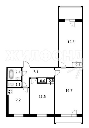 
   Продам 3-комнатную, 62.2 м², Полтавская ул, 47

. Фото 16.