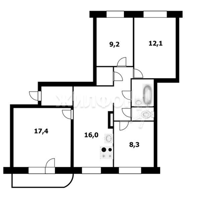 
   Продам 4-комнатную, 73 м², Лазурная ул, 14

. Фото 2.