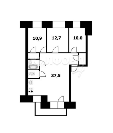 
   Продам 4-комнатную, 80.4 м², Краснообск, 20

. Фото 12.