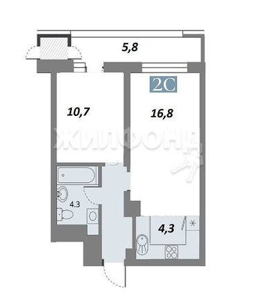 
   Продам 2-комнатную, 40.3 м², Прибрежная  ул, 6

. Фото 2.