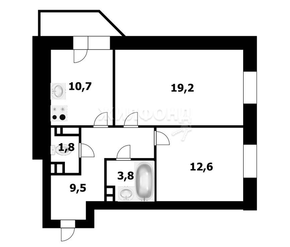 
   Продам 2-комнатную, 57.6 м², Фрунзе ул, 20

. Фото 22.