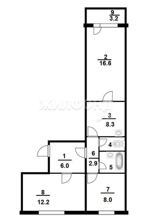 
   Продам 3-комнатную, 58.1 м², Татьяны Снежиной ул, 19/2

. Фото 8.