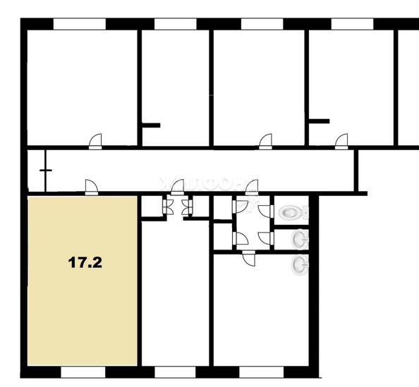 
   Продам комнату, 17.2 м², Железнодорожная ул, 18

. Фото 2.