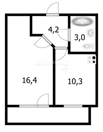 
   Продам 1-комнатную, 34 м², Дмитрия Шмонина ул, 10

. Фото 8.