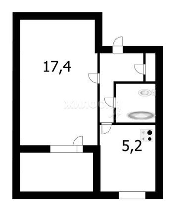 
   Продам 1-комнатную, 32 м², Рельсовая ул, 5

. Фото 17.