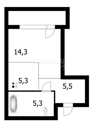 
   Продам студию, 34.8 м², Воинская ул, 69

. Фото 3.