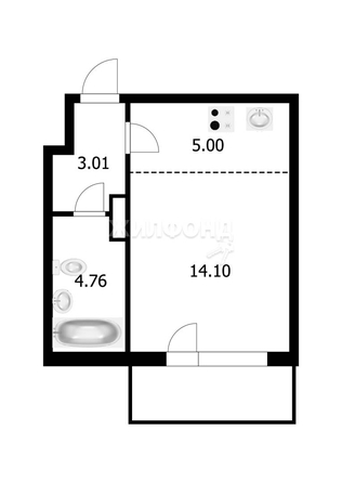 
   Продам студию, 26.8 м², Хилокская ул, 1г

. Фото 2.