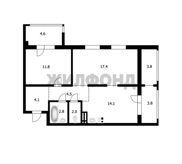 
  Продается 2-комн. квартира, 56.7 м², ЖК Цветной бульвар, дом 1
. Фото 21.