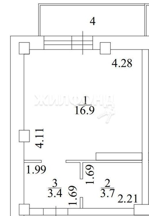 
   Продам студию, 24 м², Закаменский мкр, 16

. Фото 18.