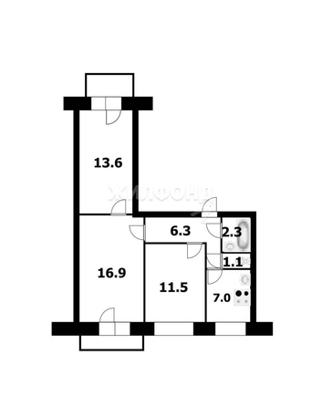 
   Продам 3-комнатную, 60 м², Ученическая ул, 1

. Фото 8.