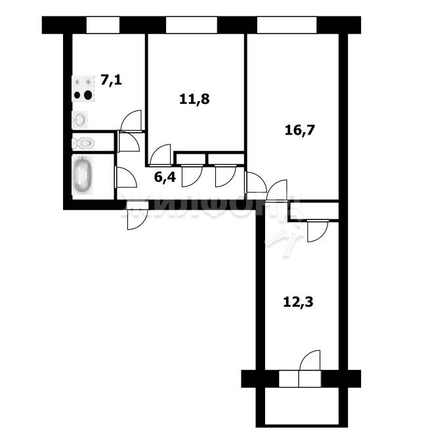 
   Продам 3-комнатную, 59.2 м², Чапаева ул, 3

. Фото 14.