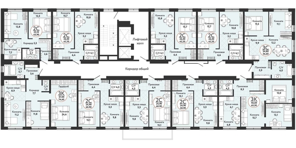 
   Продам 2-комнатную, 40.9 м², Одоевский, дом 1

. Фото 1.