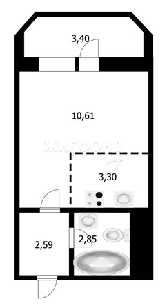 
   Продам 1-комнатную, 18.1 м², Одоевского ул, 1/8

. Фото 1.