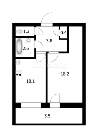 
   Продам 1-комнатную, 36.4 м², Ударная ул, 33/1

. Фото 15.