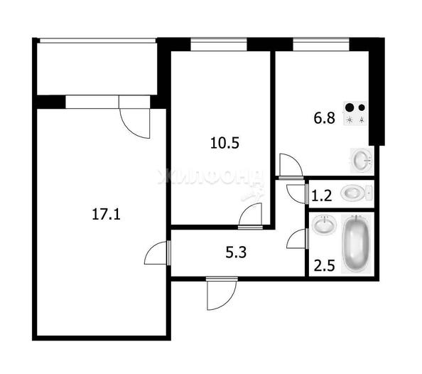 
   Продам 2-комнатную, 43.4 м², Тульская ул, 270/4

. Фото 15.