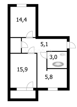 
   Продам 2-комнатную, 45.4 м², Сухарная ул, 68

. Фото 24.