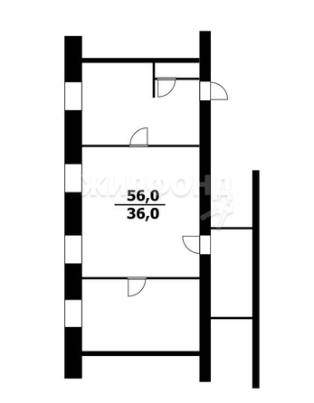 
   Продам 2-комнатную, 56 м², 50 лет Октября ул, 27

. Фото 8.