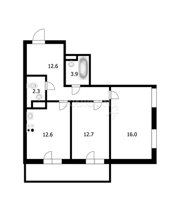 
   Продам 2-комнатную, 60.1 м², Ядринцевская ул, 57

. Фото 17.