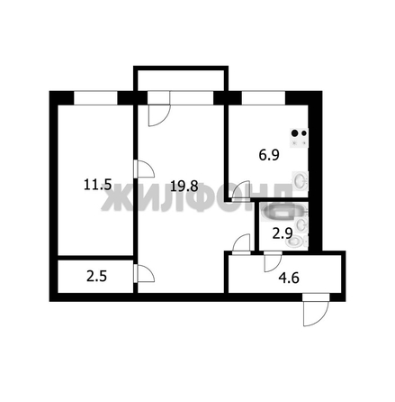 
   Продам 2-комнатную, 48.2 м², Петропавловская ул, 17а

. Фото 11.