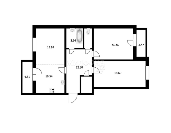 
   Продам 3-комнатную, 82.3 м², Лобачевского ул, 71/1

. Фото 19.