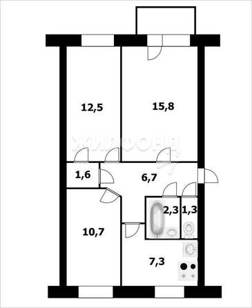 
   Продам 3-комнатную, 58.2 м², Чигорина ул, 10/1

. Фото 8.