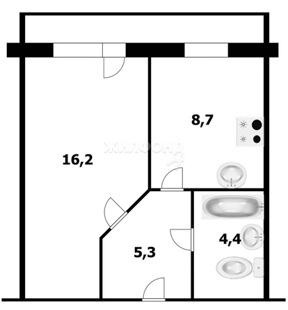 
   Продам 1-комнатную, 34.5 м², Петухова ул, 14

. Фото 2.