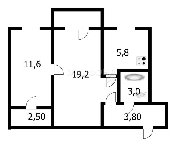 
   Продам 2-комнатную, 46.3 м², Строительная ул, 10

. Фото 10.