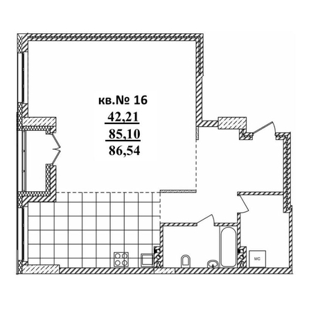 
   Продам 3-комнатную, 86.54 м²,  Римский квартал, 2 очередь

. Фото 1.