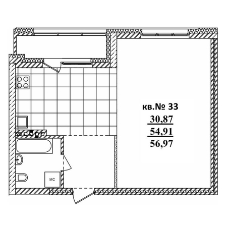 
   Продам студию, 56.97 м²,  Римский квартал, 2 очередь

. Фото 1.