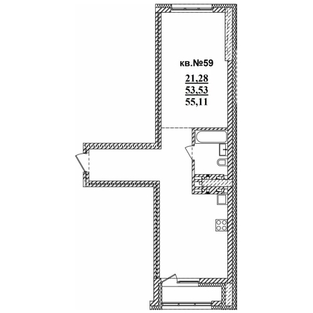 
   Продам 2-комнатную, 55.16 м²,  Римский квартал, 2 очередь

. Фото 1.