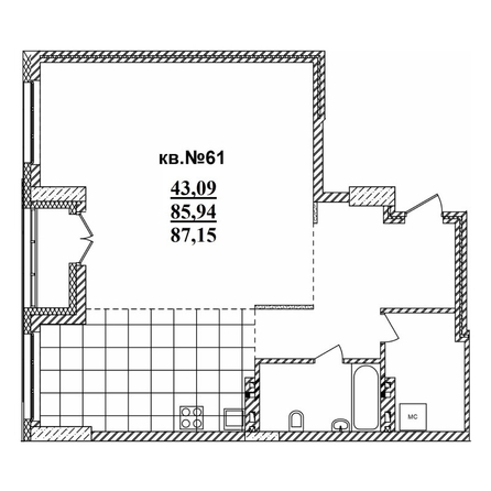 
   Продам 3-комнатную, 87.65 м²,  Римский квартал, 2 очередь

. Фото 1.