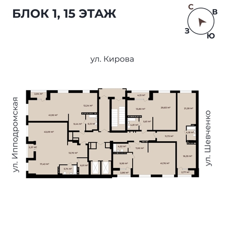 
   Продам 3-комнатную, 72.05 м²,  Римский квартал, 2 очередь

. Фото 11.