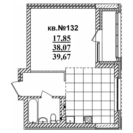 
   Продам студию, 39.64 м²,  Римский квартал, 2 очередь

. Фото 1.