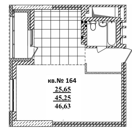 
   Продам студию, 46.76 м²,  Римский квартал, 2 очередь

. Фото 1.