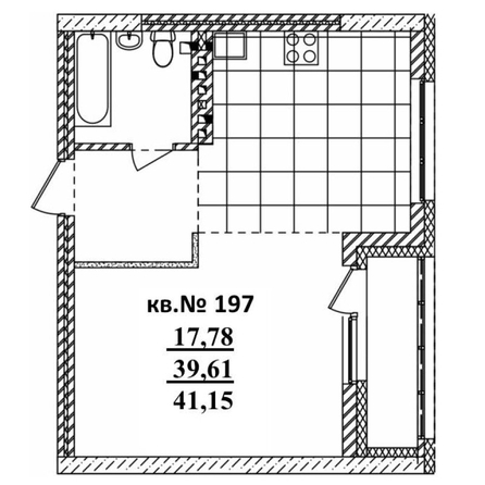 
   Продам студию, 41.15 м²,  Римский квартал, 2 очередь

. Фото 1.