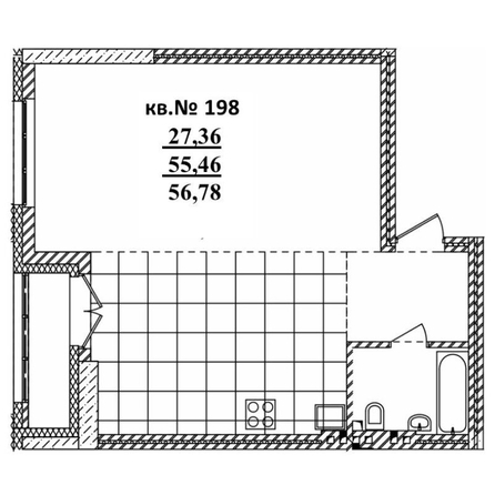 
   Продам 2-комнатную, 56.78 м²,  Римский квартал, 2 очередь

. Фото 1.